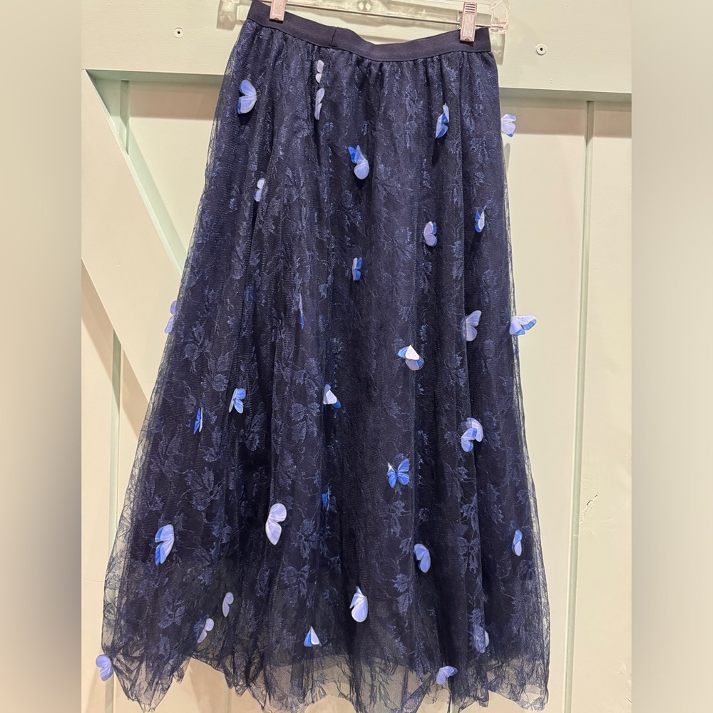 Chicwish Blue Embellished Maxi Skirt